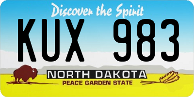 ND license plate KUX983