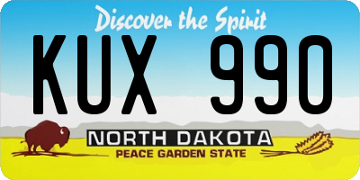 ND license plate KUX990