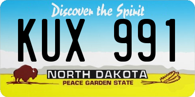 ND license plate KUX991