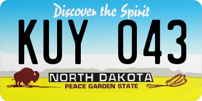ND license plate KUY043
