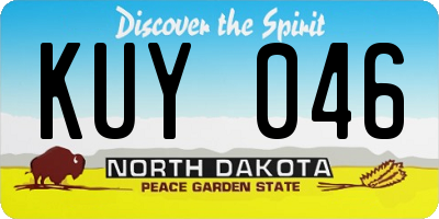 ND license plate KUY046