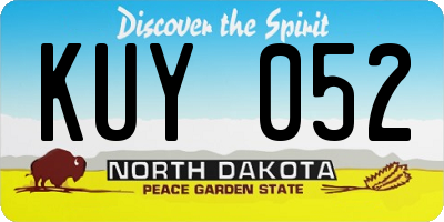 ND license plate KUY052