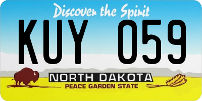 ND license plate KUY059