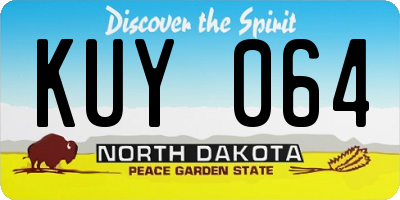 ND license plate KUY064
