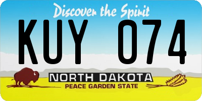 ND license plate KUY074
