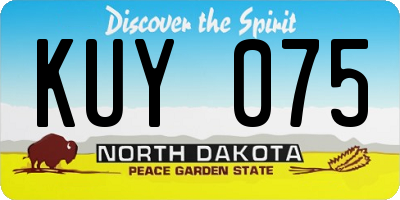 ND license plate KUY075