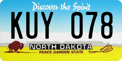 ND license plate KUY078