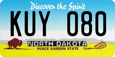 ND license plate KUY080
