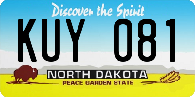 ND license plate KUY081