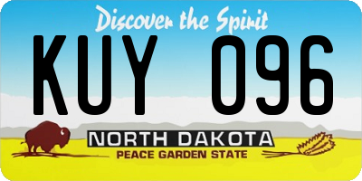 ND license plate KUY096