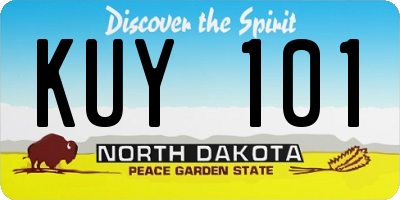 ND license plate KUY101