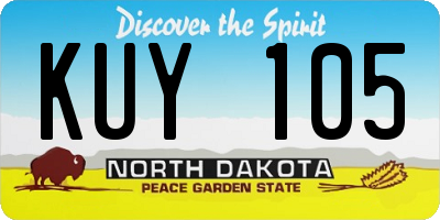 ND license plate KUY105