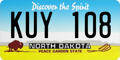 ND license plate KUY108