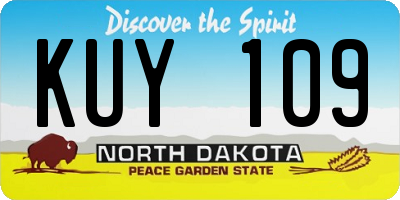 ND license plate KUY109