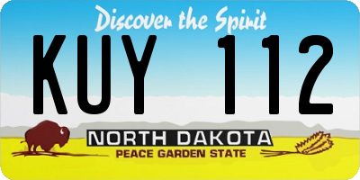 ND license plate KUY112