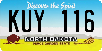 ND license plate KUY116