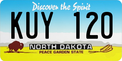 ND license plate KUY120