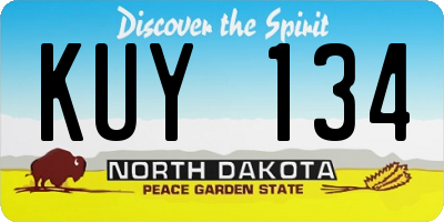 ND license plate KUY134