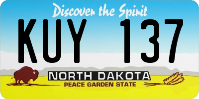 ND license plate KUY137