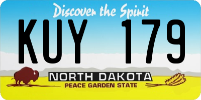 ND license plate KUY179