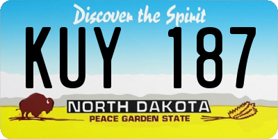 ND license plate KUY187