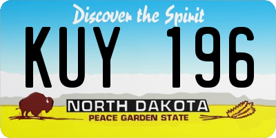 ND license plate KUY196