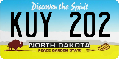 ND license plate KUY202