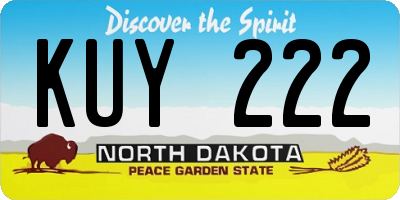 ND license plate KUY222