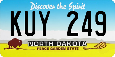 ND license plate KUY249