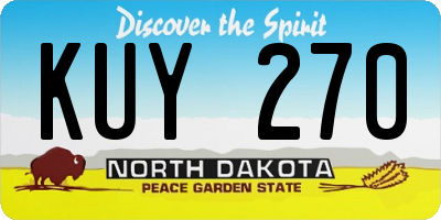 ND license plate KUY270