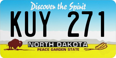 ND license plate KUY271