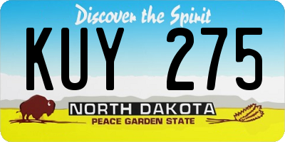 ND license plate KUY275