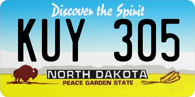 ND license plate KUY305