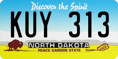 ND license plate KUY313