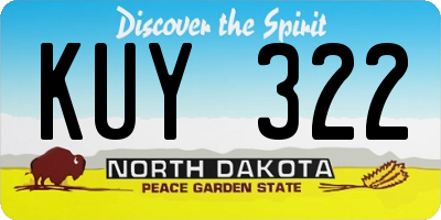 ND license plate KUY322