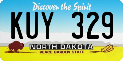 ND license plate KUY329