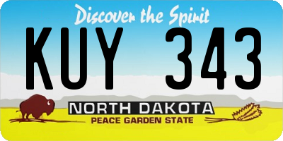 ND license plate KUY343