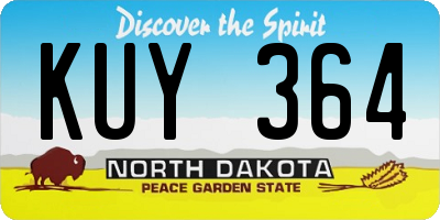 ND license plate KUY364