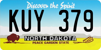 ND license plate KUY379