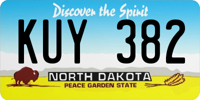 ND license plate KUY382