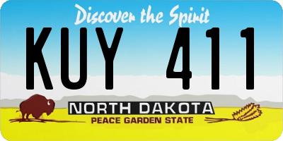 ND license plate KUY411