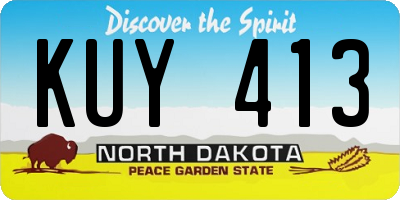 ND license plate KUY413