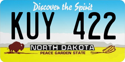 ND license plate KUY422