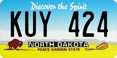 ND license plate KUY424