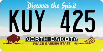 ND license plate KUY425