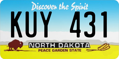 ND license plate KUY431