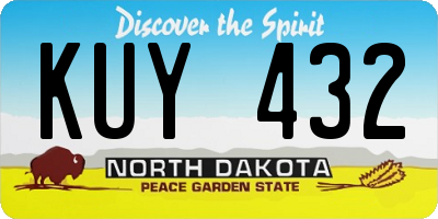 ND license plate KUY432