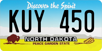 ND license plate KUY450