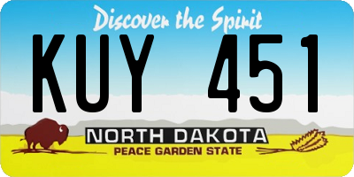 ND license plate KUY451