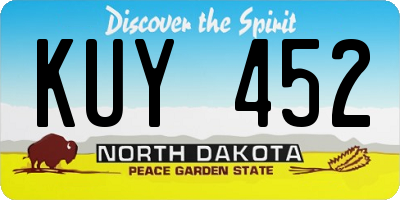 ND license plate KUY452